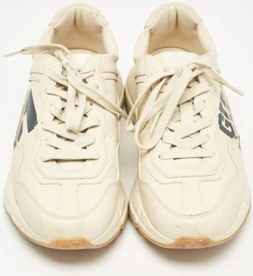 Gucci Vintage Pre-owned Leather sneakers Beige Dames