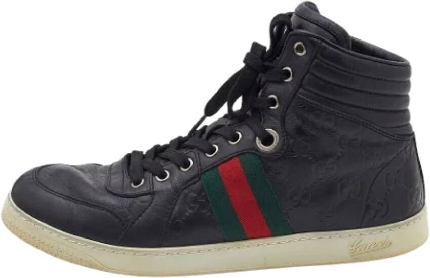 Gucci Vintage Pre-owned Leather sneakers Black Dames