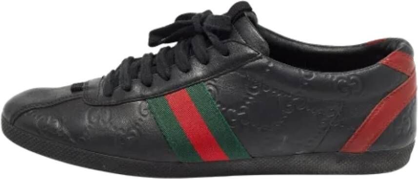 Gucci Vintage Pre-owned Leather sneakers Black Dames