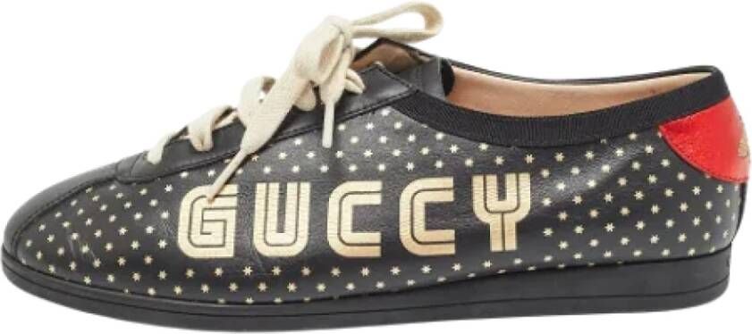 Gucci Vintage Pre-owned Leather sneakers Black Dames