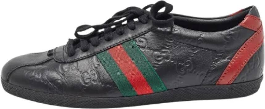 Gucci Vintage Pre-owned Leather sneakers Black Dames