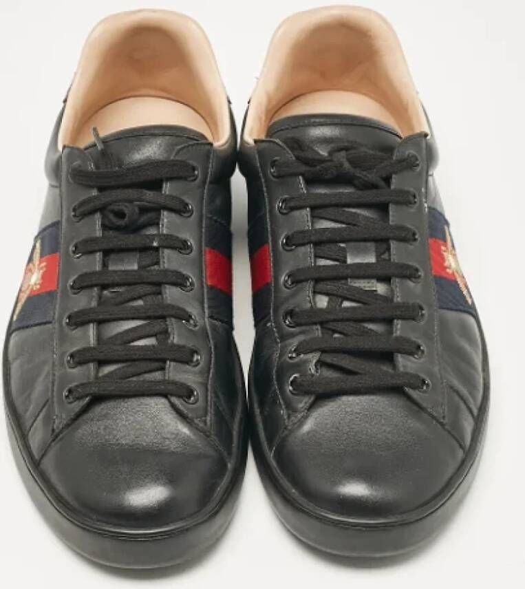 Gucci Vintage Pre-owned Leather sneakers Black Dames