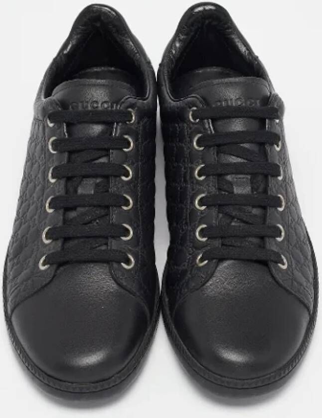 Gucci Vintage Pre-owned Leather sneakers Black Dames