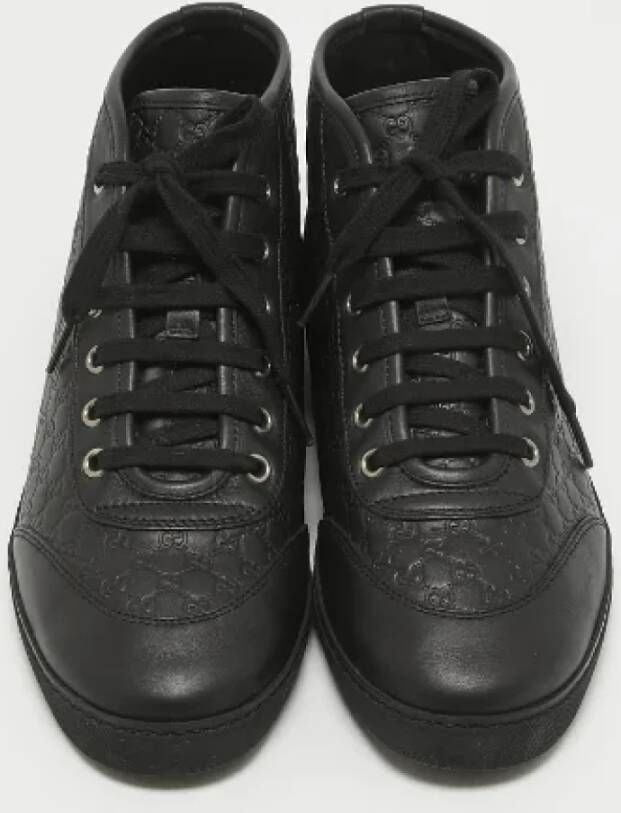 Gucci Vintage Pre-owned Leather sneakers Black Dames