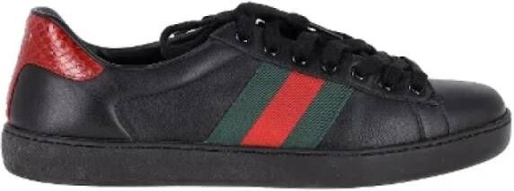 Gucci Vintage Pre-owned Leather sneakers Black Heren