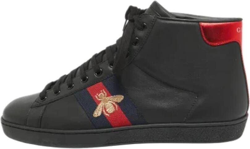 Gucci Vintage Pre-owned Leather sneakers Black Heren