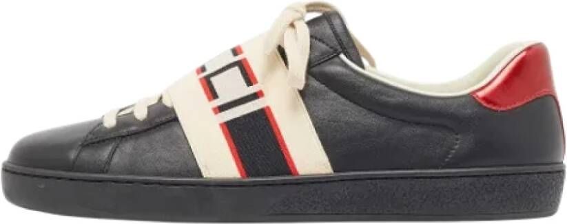 Gucci Vintage Pre-owned Leather sneakers Black Heren