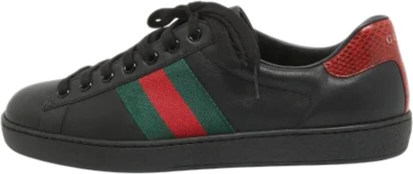 Gucci Vintage Pre-owned Leather sneakers Black Heren