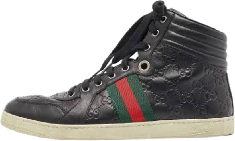 Gucci Vintage Pre-owned Leather sneakers Black Heren