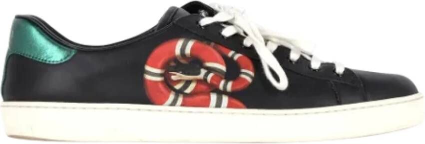 Gucci Vintage Pre-owned Leather sneakers Black Heren