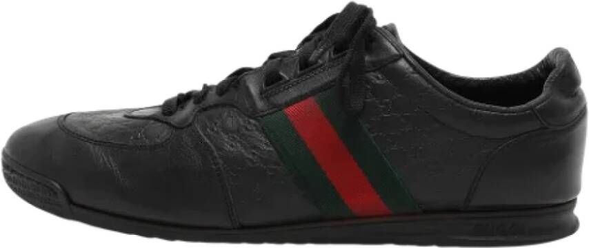 Gucci Vintage Pre-owned Leather sneakers Black Heren