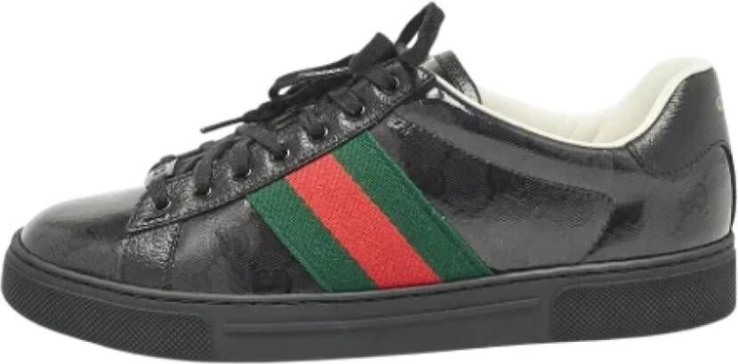 Gucci Vintage Pre-owned Leather sneakers Black Heren