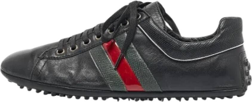 Gucci Vintage Pre-owned Leather sneakers Black Heren