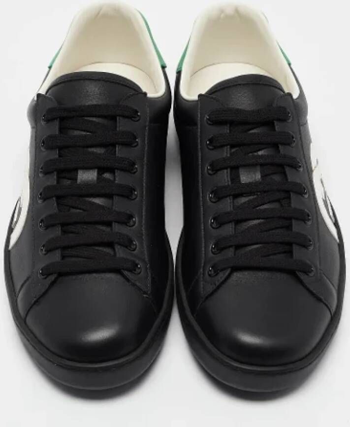 Gucci Vintage Pre-owned Leather sneakers Black Heren