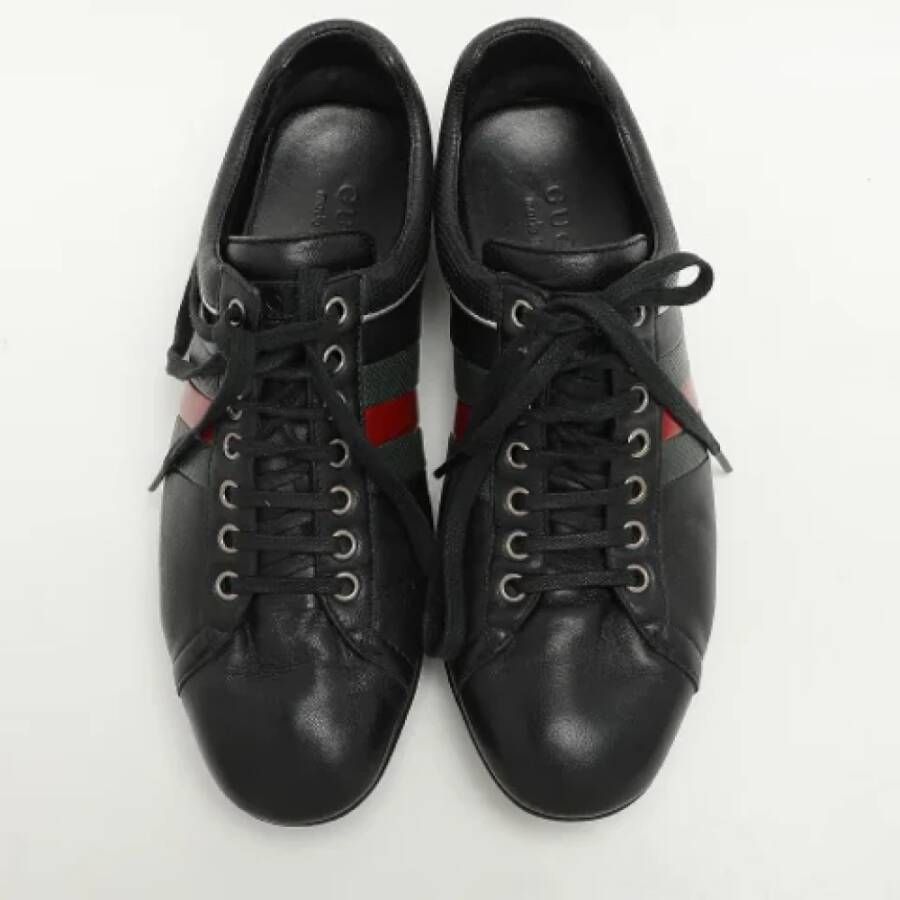 Gucci Vintage Pre-owned Leather sneakers Black Heren