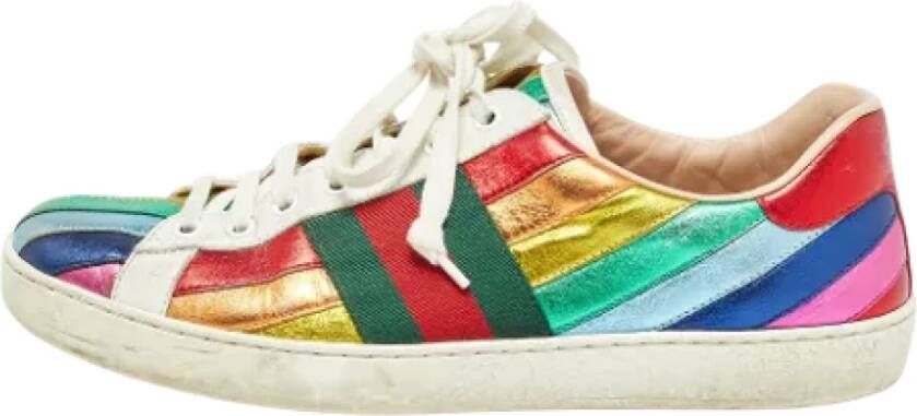 Gucci Vintage Pre-owned Leather sneakers Multicolor Heren