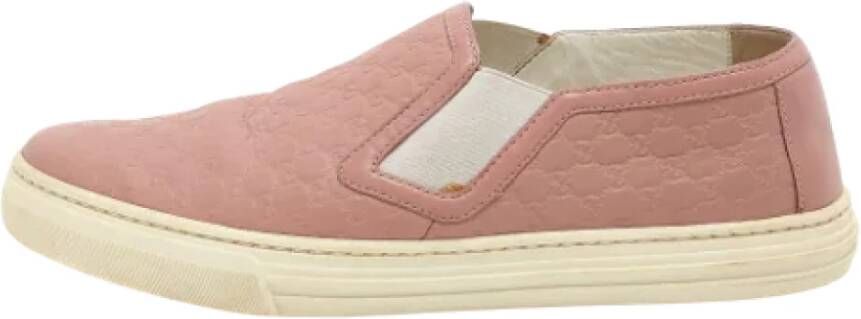 Gucci Vintage Pre-owned Leather sneakers Pink Dames