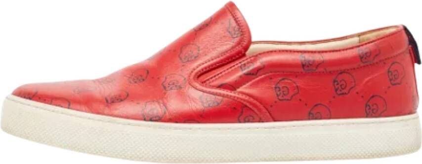 Gucci Vintage Pre-owned Leather sneakers Red Heren