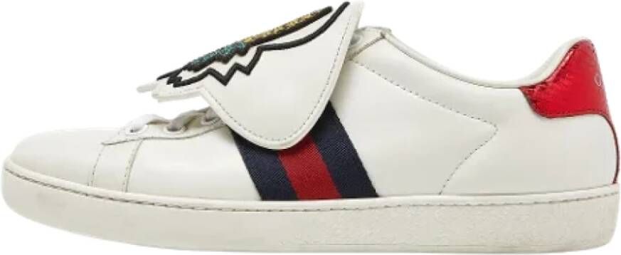 Gucci Vintage Pre-owned Leather sneakers White Dames