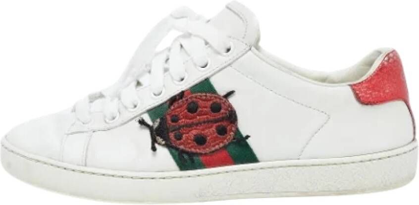 Gucci Vintage Pre-owned Leather sneakers White Dames