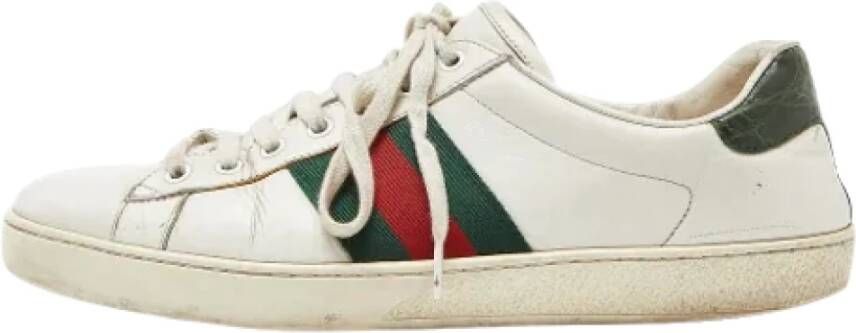 Gucci Vintage Pre-owned Leather sneakers White Dames