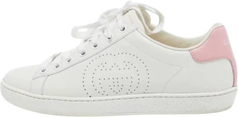 Gucci Vintage Pre-owned Leather sneakers White Dames