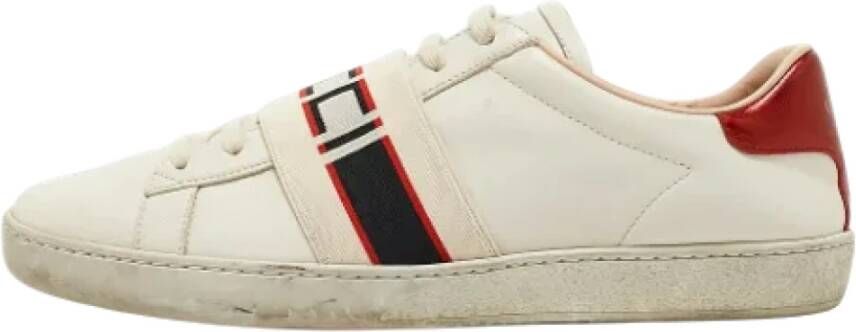 Gucci Vintage Pre-owned Leather sneakers White Dames