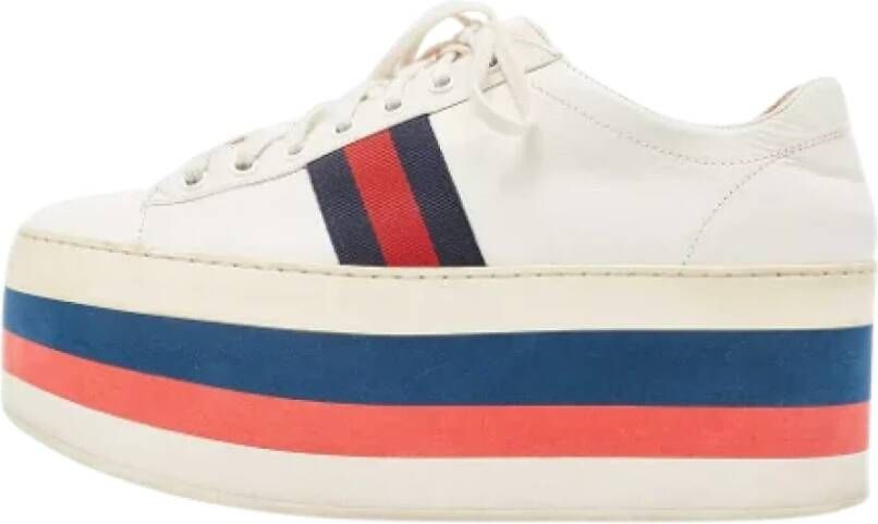 Gucci Vintage Pre-owned Leather sneakers White Dames