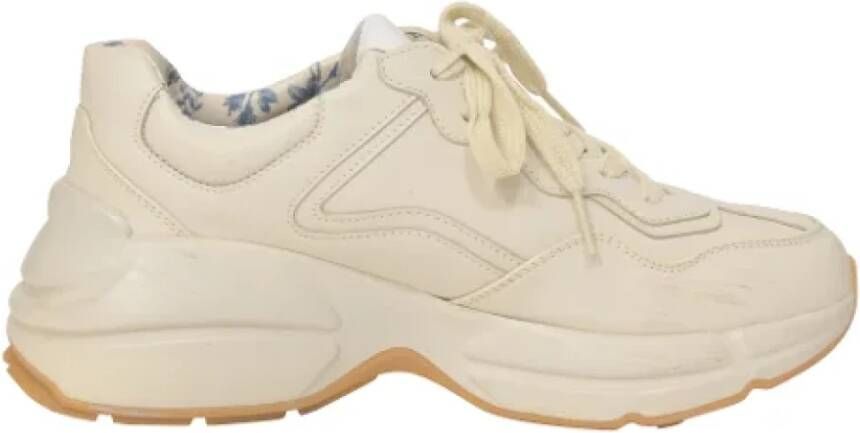 Gucci Vintage Pre-owned Leather sneakers White Dames