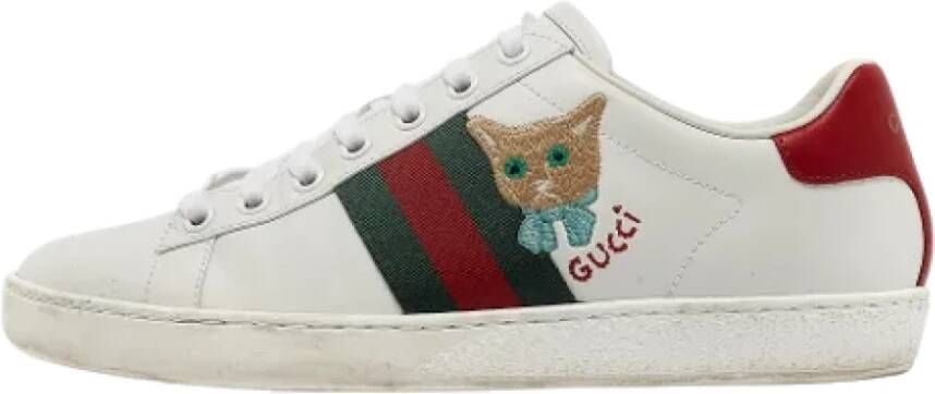 Gucci Vintage Pre-owned Leather sneakers White Dames