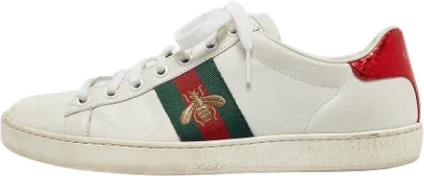 Gucci Vintage Pre-owned Leather sneakers White Dames