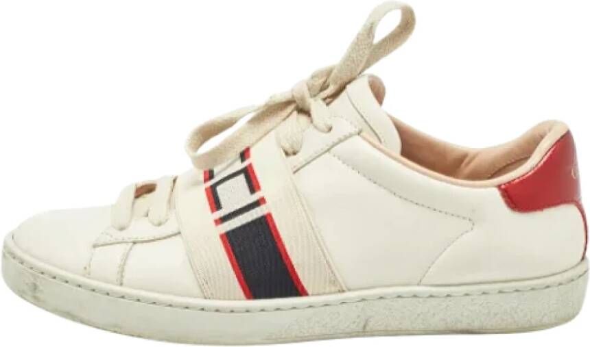 Gucci Vintage Pre-owned Leather sneakers White Dames