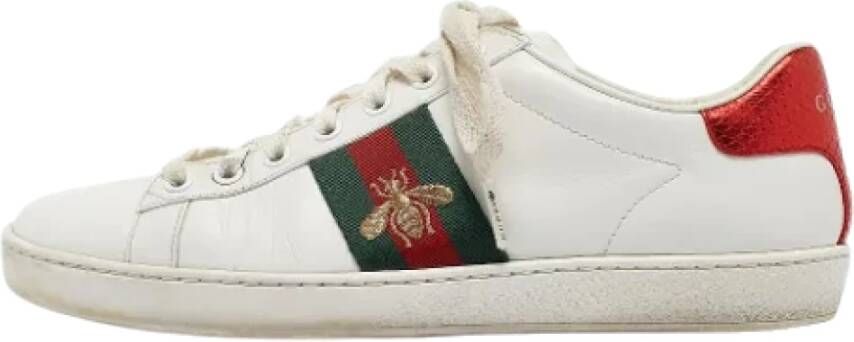 Gucci Vintage Pre-owned Leather sneakers White Dames