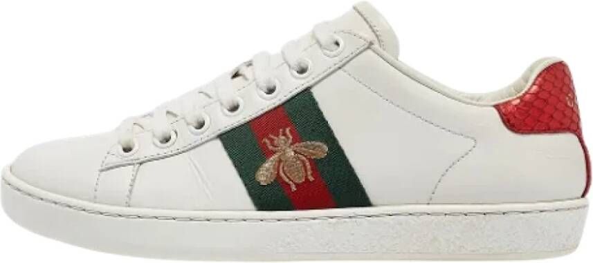 Gucci Vintage Pre-owned Leather sneakers White Dames