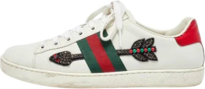 Gucci Vintage Pre-owned Leather sneakers White Dames