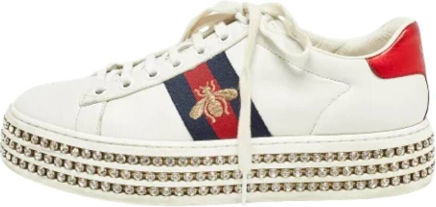 Gucci Vintage Pre-owned Leather sneakers White Dames