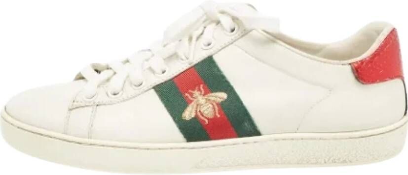 Gucci Vintage Pre-owned Leather sneakers White Dames