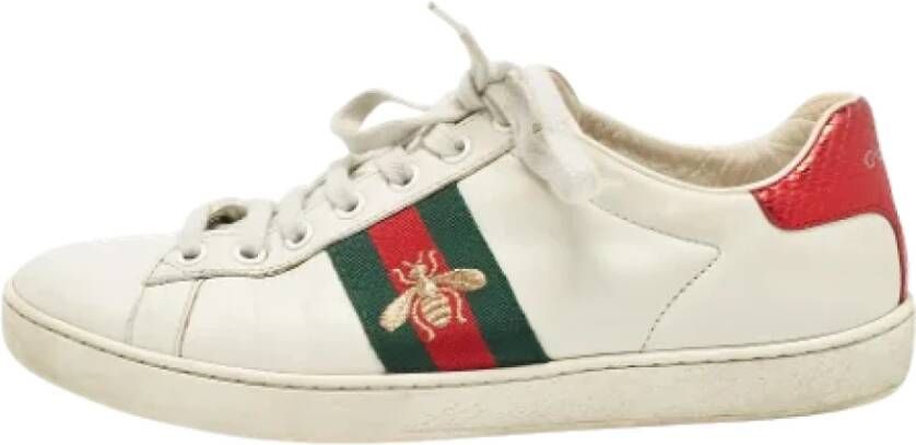 Gucci Vintage Pre-owned Leather sneakers White Dames