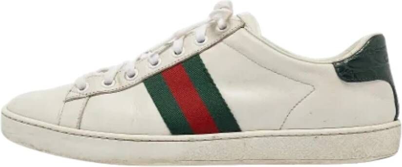 Gucci Vintage Pre-owned Leather sneakers White Dames