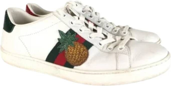 Gucci Vintage Pre-owned Leather sneakers White Dames