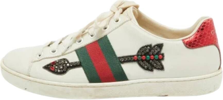 Gucci Vintage Pre-owned Leather sneakers White Dames