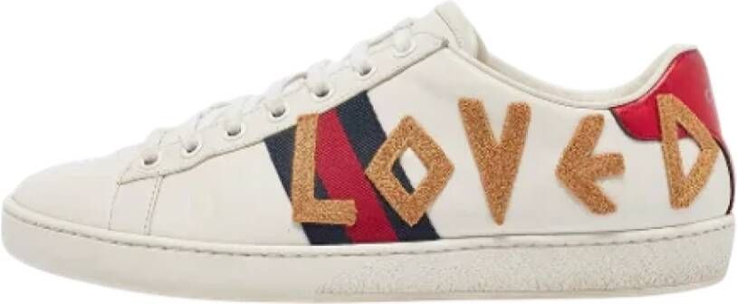 Gucci Vintage Pre-owned Leather sneakers White Dames