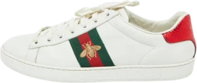 Gucci Vintage Pre-owned Leather sneakers White Dames