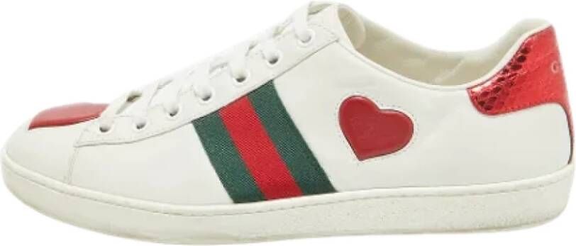 Gucci Vintage Pre-owned Leather sneakers White Dames