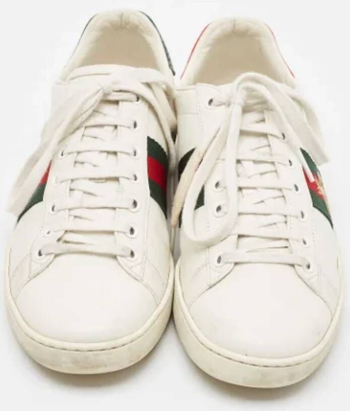 Gucci Vintage Pre-owned Leather sneakers White Dames