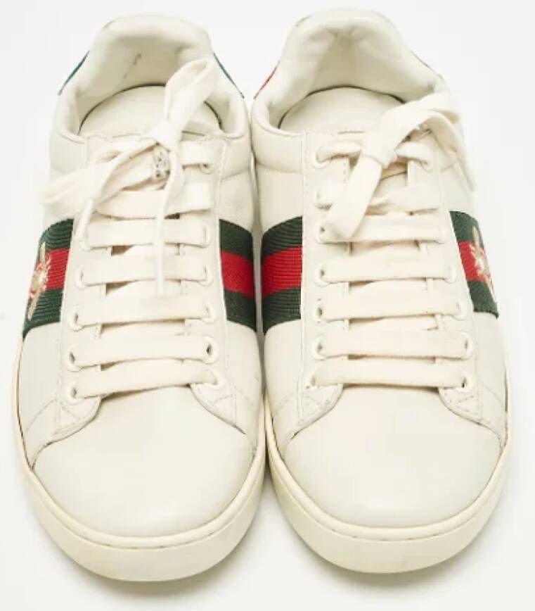 Gucci Vintage Pre-owned Leather sneakers White Dames