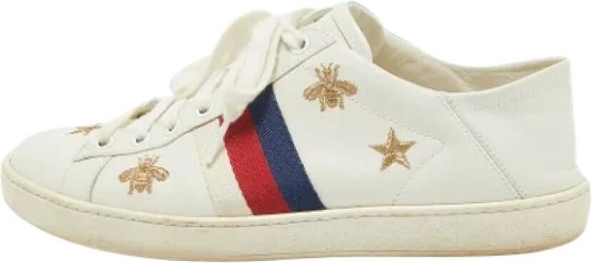 Gucci Vintage Pre-owned Leather sneakers White Dames