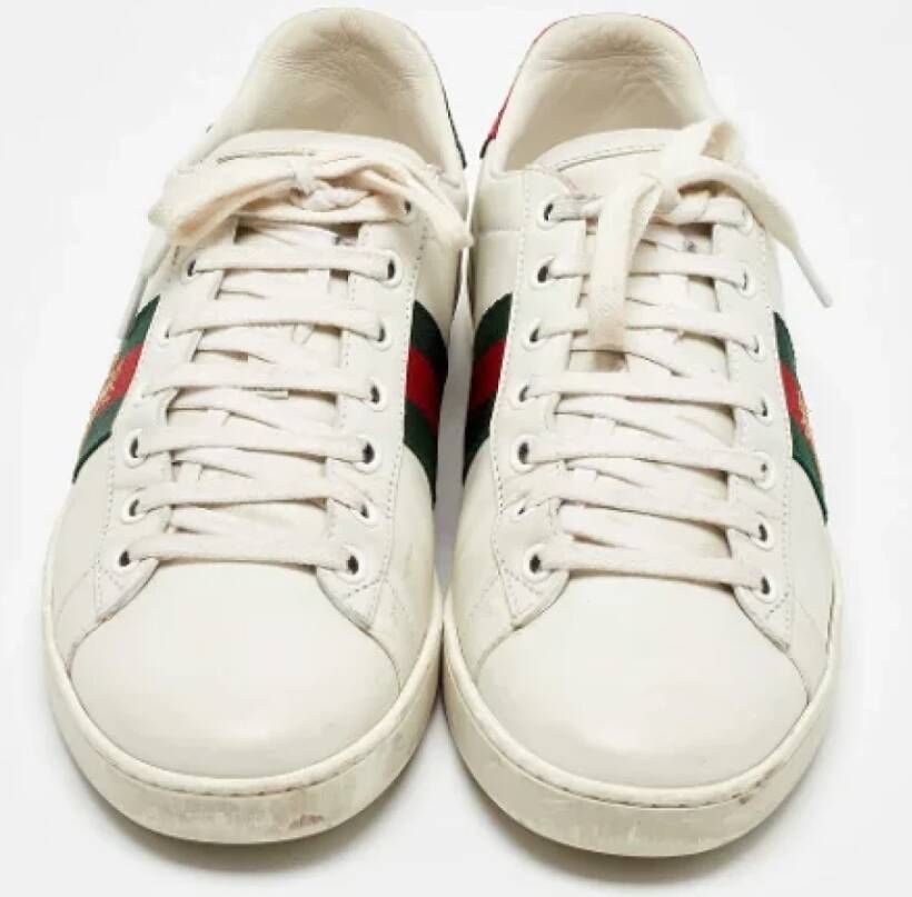 Gucci Vintage Pre-owned Leather sneakers White Dames