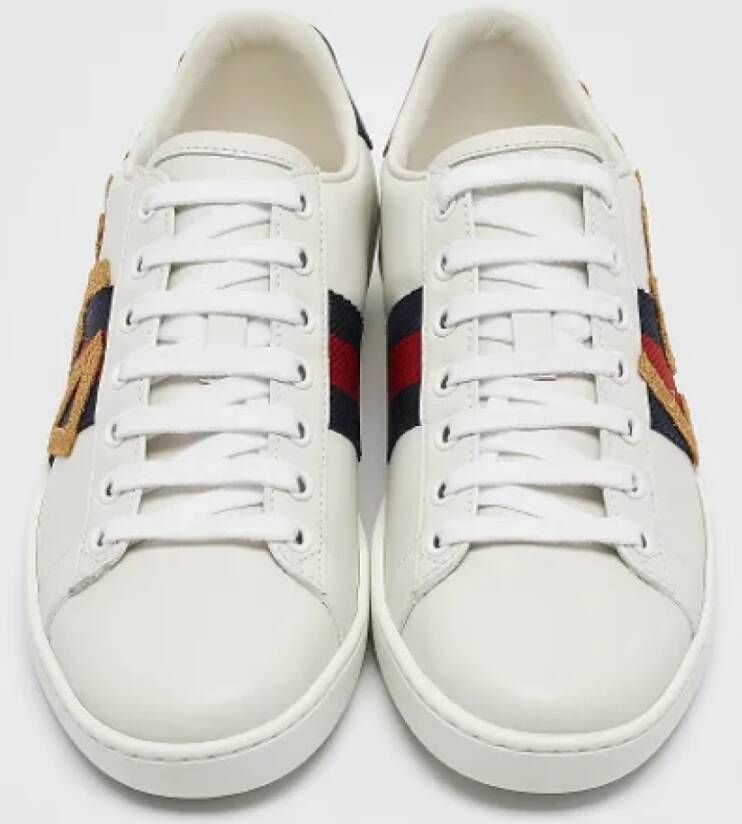 Gucci Vintage Pre-owned Leather sneakers White Dames