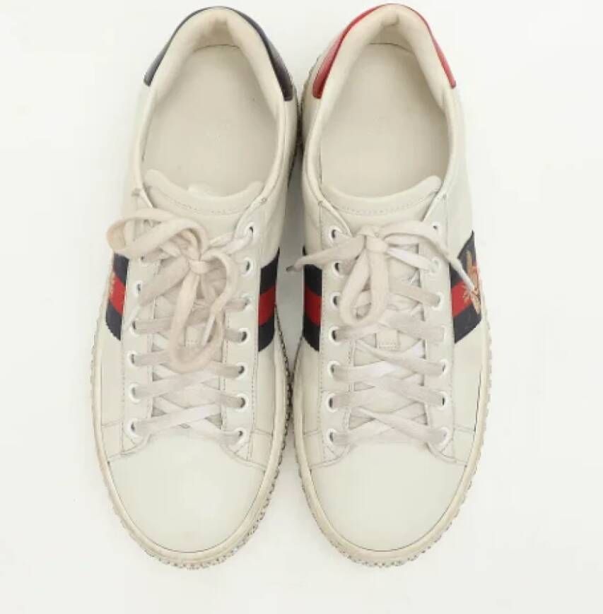 Gucci Vintage Pre-owned Leather sneakers White Dames